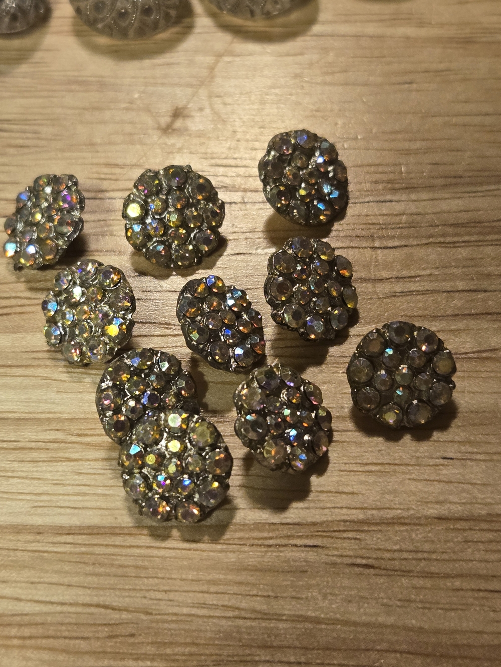 Vintage Glass And Rhinestone Buttons - Picture 3 of 3